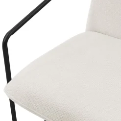 2er Set Sessel Beige mit schwarzem Stahlgestell Relaxsessel mit Arm-& Rückenlehne ML-Design
