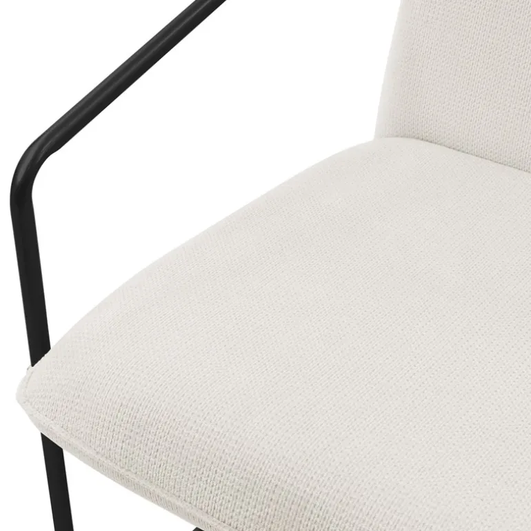 2er Set Sessel Beige mit schwarzem Stahlgestell Relaxsessel mit Arm-& Rückenlehne ML-Design