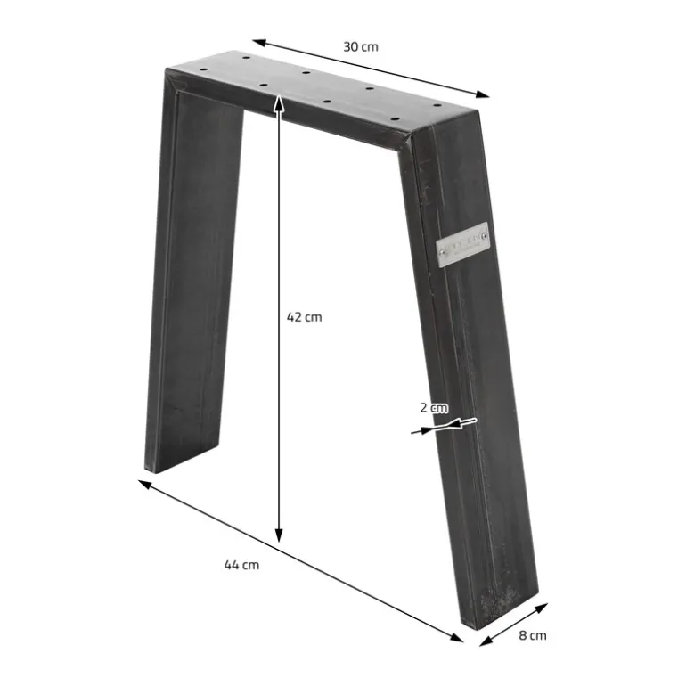 2er Set Tischbeine Bankkufen Loft 44x42 cm Industrial Profil 8x2cm Stahl U-Form ML-Design
