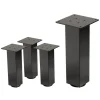 4er Set Tischbeine I-Design 30 cm Dunkelgrau Optik Industrial Stahl pulverbeschichtet eckig Profil 8x8 cm Höhenverstellbare Möbelfüße 1-4 cm ML-Design