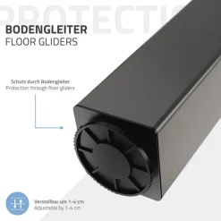 4er Set Tischbeine I-Design 30 cm Dunkelgrau Optik Industrial Stahl pulverbeschichtet eckig Profil 8x8 cm Höhenverstellbare Möbelfüße 1-4 cm ML-Design