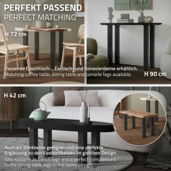 4er Set Tischbeine I-Design 30 cm Dunkelgrau Optik Industrial Stahl pulverbeschichtet eckig Profil 8x8 cm Höhenverstellbare Möbelfüße 1-4 cm ML-Design