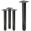 4er Set Tischbeine I-Design 42 cm Dunkelgrau Optik Industrial Stahl pulverbeschichtet eckig Profil 4x4 cm Höhenverstellbare Möbelfüße 1-4 cm