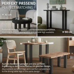 4er Set Tischbeine I-Design 42 cm Dunkelgrau Optik Industrial Stahl pulverbeschichtet eckig Profil 8x8 cm Höhenverstellbare Möbelfüße 1-4 cm ML-Design