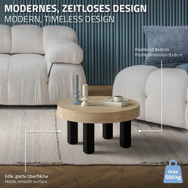 4er Set Tischbeine I-Design 30 cm Schwarz glänzend aus pulverbeschichtetem Stahl eckig Profil 8x8 cm Höhenverstellbare Möbelfüße 1-4 cm ML-Design