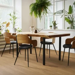 4er Set Tischbeine I-Design 72 cm Schwarz glänzend aus pulverbeschichtetem Stahl eckig Profil 4x4 cm Höhenverstellbare Möbelfüße 1-4cm