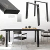 2er Set Tischbeine Loft 75x72 cm Profil 8x2cm aus Stahl U-Form ML-Design