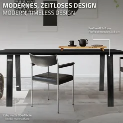 2er Set Tischbeine Loft 75x72 cm Profil 8x2cm aus Stahl U-Form ML-Design