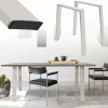 2er Set Tischbeine Loft 75x72 cm Silber Profil 8x2cm aus Edelstahl U-Form ML-Design