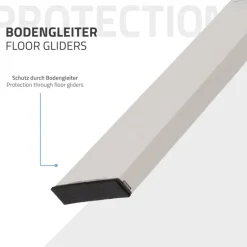 2er Set Tischbeine Loft 75x72 cm Silber Profil 8x2cm aus Edelstahl U-Form ML-Design