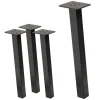 4er Set Tischbeine schräg 42 cm Dunkelgrau Optik Industrial aus pulverbeschichtetem Stahl Profil 4x4cm I-Form 96° Neigung ML-Design