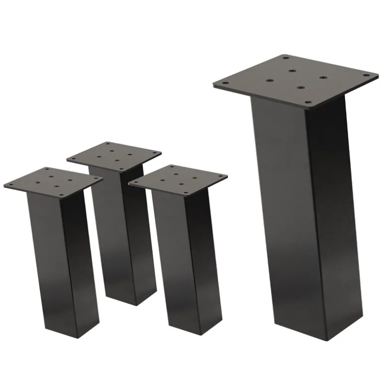 4er Set Tischbeine schräg H30 cm Dunkelgrau Optik Industrial Stahl Profil 8x8 cm I-Form 96° Neigung ML-Design