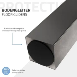 4er Set Tischbeine schräg H30 cm Dunkelgrau Optik Industrial Stahl Profil 8x8 cm I-Form 96° Neigung ML-Design