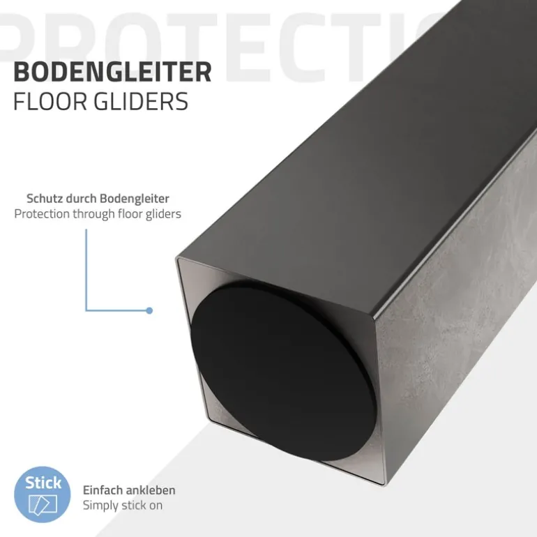 4er Set Tischbeine schräg H30 cm Dunkelgrau Optik Industrial Stahl Profil 8x8 cm I-Form 96° Neigung ML-Design