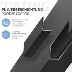 4er Set Tischbeine schräg H42 cm Dunkelgrau Optik Industrial Stahl Profil 8x8 cm I-Form 96° Neigung ML-Design