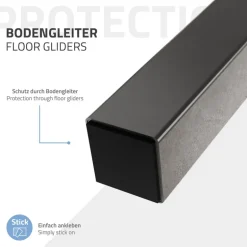 4er Set Tischbeine schräg H30 cm Industrial Optik Industrial aus pulverbeschichtetem Stahl Profil 4x4cm I-Form 96° Neigung ML-Design