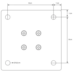4er Set Tischbeine schräg H30 cm Schwarz glänzend aus pulverbeschichtetem Stahl eckig Profil 4x4 cm I-Form ML-Design