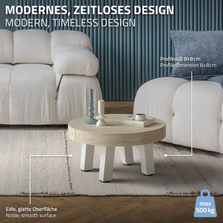 4er Set Tischbeine schräg H30 cm Weiß glänzend aus Stahl eckig Profil 8x8 cm I-Form 96° Neigung ML-Design
