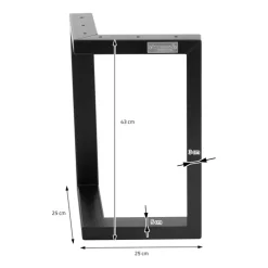 2er Set Tischkufen Bankkufen ARROW B25xH43 cm V-Form Metall Schwarz ML-Design