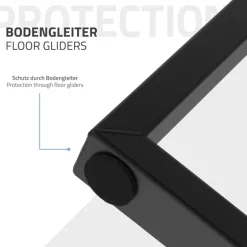 2er Set Tischkufen Bankkufen ARROW B44xH72 cm V-Form Metall Schwarz ML-Design