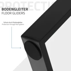 2er Set Tischkufen Bankkufen 80GRAD Neigung 40x43 cm Schwarz matt 8x2 cm Metall ML-Design