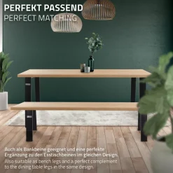2er Set Tischkufen Bankkufen Loft 44x42 cm Schwarz Profil 8x2 cm Stahl U-Form ML-Design