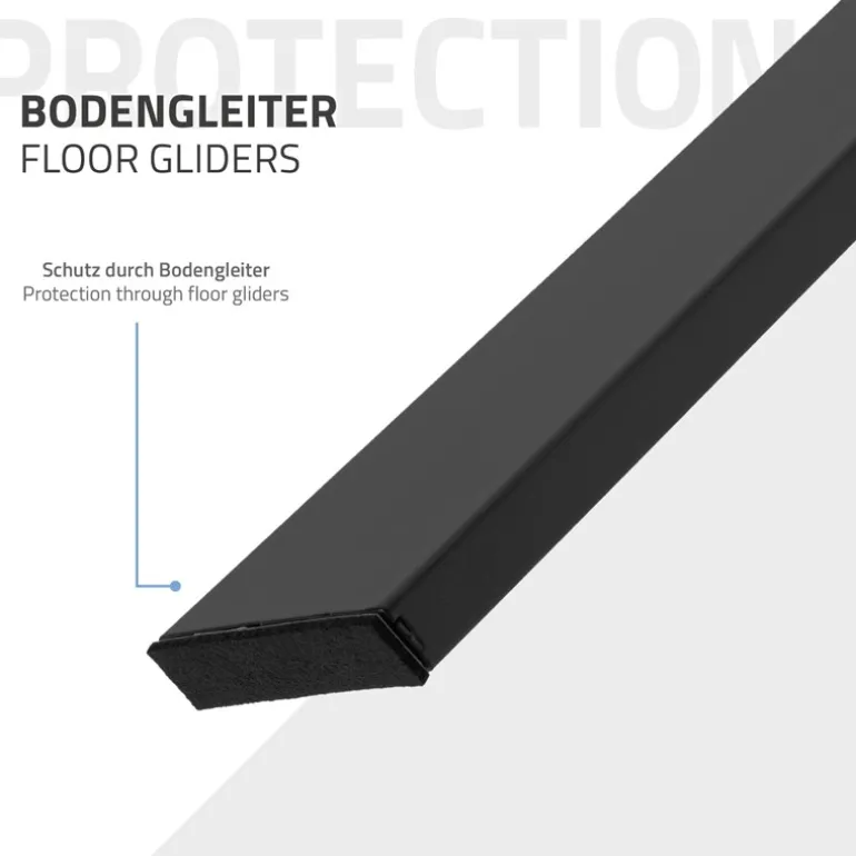 2er Set Tischkufen Bankkufen Loft 44x42 cm Schwarz Profil 8x2 cm Stahl U-Form ML-Design
