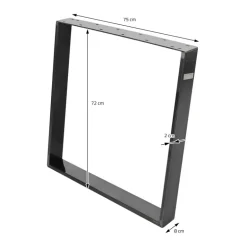 2er Set Tischkufen 80GRAD Neigung 75x72 cm Industrial Profil 8x2 cm Stahl ML-Design