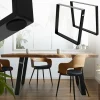 2er Set Tischkufen 80GRAD Neigung 75x72 cm Schwarz Profil 8x2 cm Stahl ML-Design