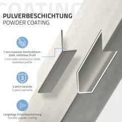 2er Set Tischkufen 80GRAD Neigung 75x72 cm Silber Profil 8x2 cm Stahl ML-Design