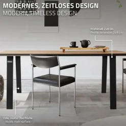 2er Set Tischkufen Loft 75x72 cm Schwarz Profil 8x2 cm aus Stahl U-Form ML-Design