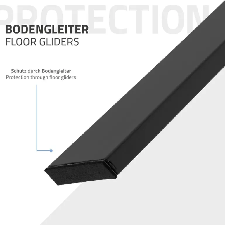 2er Set Tischkufen Loft 75x72 cm Schwarz Profil 8x2 cm aus Stahl U-Form ML-Design