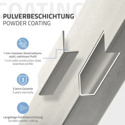 2er Set Tischkufen Loft 90x72 cm Silber Profil 8x2 cm Stahl U-Form ML-Design