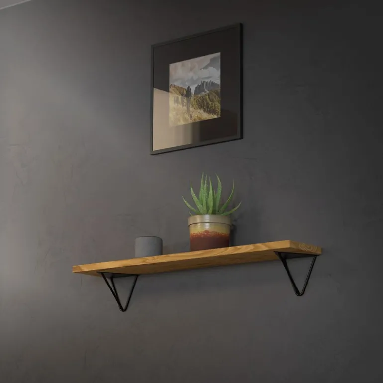 2er Set Wandkonsole Regalhalterung 2er Set 160 x 155 x 170 mm Schwarz aus Stahl ML-Design
