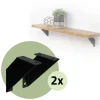 2er Set Wandkonsole Regalhalterung 2x 100 x100 mm Schwarz aus Stahl ML-Design