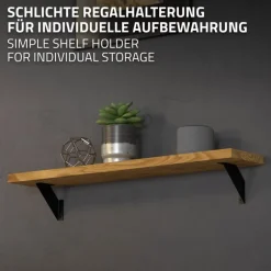 2er Set Wandkonsole Regalhalterung 2x 100 x100 mm Schwarz aus Stahl ML-Design