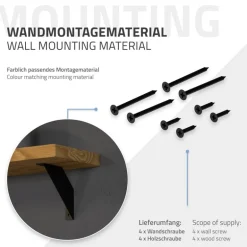 2er Set Wandkonsole Regalhalterung 2x 100 x100 mm Schwarz aus Stahl ML-Design