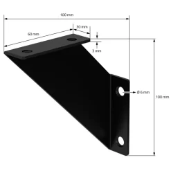 2er Set Wandkonsole Regalhalterung 2x 100 x100 mm Schwarz aus Stahl ML-Design