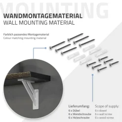 2er Set Wandkonsole Regalhalterung 2x 120 x 120 mm Weiß aus Aluminium ML-Design