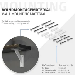 2er Set Wandkonsole Regalhalterung 2x 120 x 120 mm Weiß aus Aluminium ML-Design