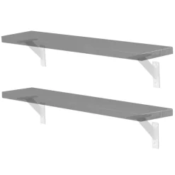 2er Set Wandkonsole Regalhalterung 2x 120 x 120 mm Weiß aus Aluminium ML-Design