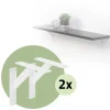 2er Set Wandkonsole Regalhalterung 2x 180 x 180 mm Weiß aus Aluminium ML-Design