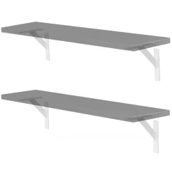 2er Set Wandkonsole Regalhalterung 2x 180 x 180 mm Weiß aus Aluminium ML-Design