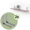 2er Set Wandkonsole Regalhalterung 2x 200 x 140 mm Grau Stahl ML-Design
