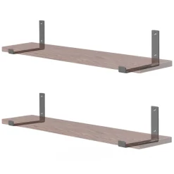 2er Set Wandkonsole Regalhalterung 2x 200 x 140 mm Grau Stahl ML-Design