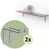 2er Set Wandkonsole Regalhalterung 2x 200 x 145 mm Grau aus Stahl ML-Design