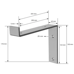 2er Set Wandkonsole Regalhalterung 2x 200 x 145 mm Grau aus Stahl ML-Design