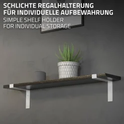2er Set Wandkonsole Regalhalterung 2x 200 x 145 mm Weiß aus Stahl ML-Design