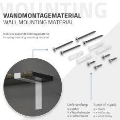 2er Set Wandkonsole Regalhalterung 2x 200 x 145 mm Weiß aus Stahl ML-Design