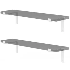 2er Set Wandkonsole Regalhalterung 2x 200 x 145 mm Weiß aus Stahl ML-Design
